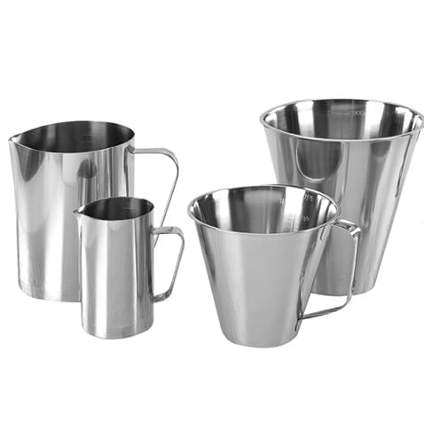 Hygienic Stainless Steel Measuring Jugs for Laboratories and Catering